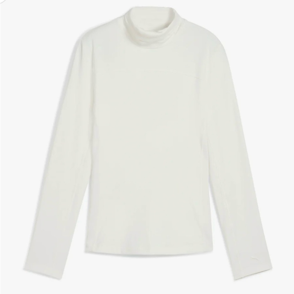 Puma Women's Lucy Long Sleeve Mockneck Golf Shirt Warm White size small